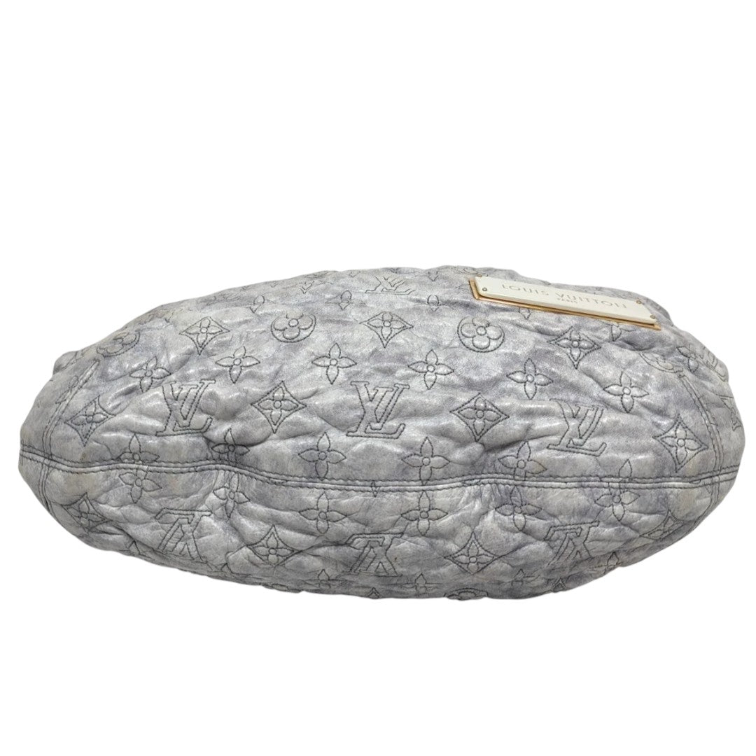 Louis Vuitton Olympe Hobo Shoulder Bag Grey Lambskin Leather Monogram