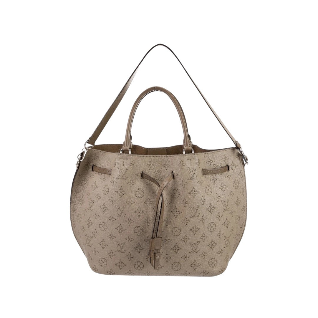 Louis Vuitton Leather Monogram Mahina Girolata Bella Shoulder Tote Bag Galet