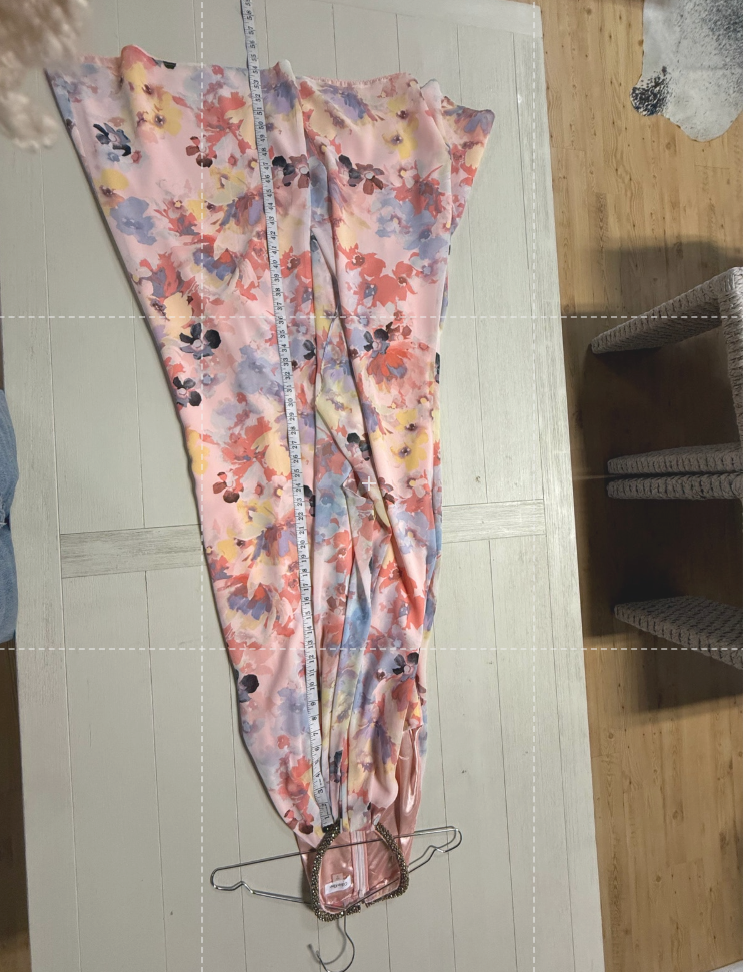 Calvin Klein Chiffon Floral Print Beaded Halter Draped Maxi Dress Pink Size 12